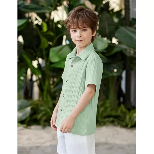 Arshiner Boys Casual Short Sleeve Button Down Shirt Collared Beach Shirt Size 3-12 Years Old