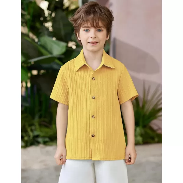 Arshiner Boys Casual Short Sleeve Button Down Shirt Collared Beach Shirt Size 3-12 Years Old