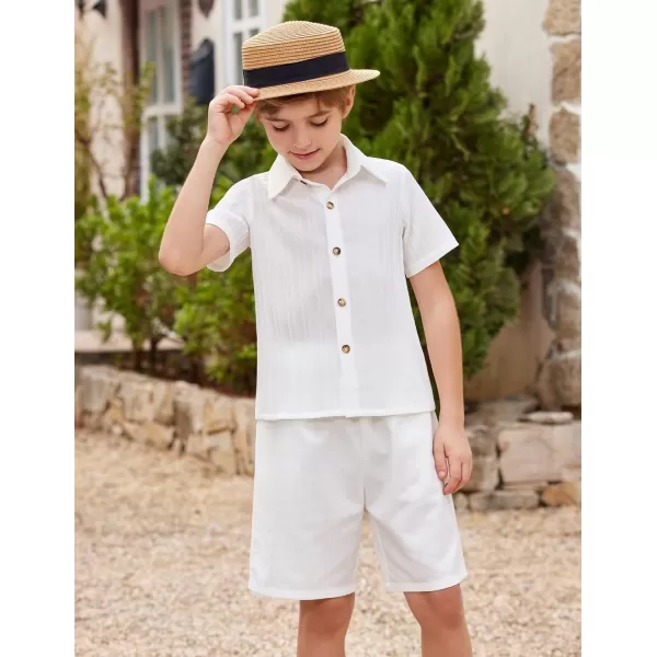 Arshiner Boys Casual Short Sleeve Button Down Shirt Collared Beach Shirt Size 3-12 Years Old