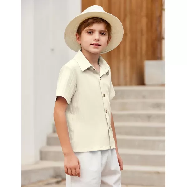 Arshiner Boys Casual Short Sleeve Button Down Shirt Collared Beach Shirt Size 3-12 Years Old