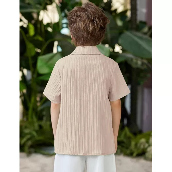 Arshiner Boys Casual Short Sleeve Button Down Shirt Collared Beach Shirt Size 3-12 Years Old