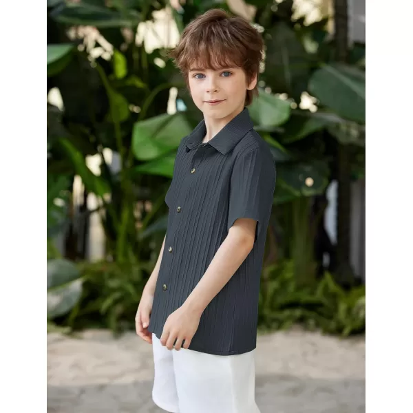 Arshiner Boys Casual Short Sleeve Button Down Shirt Collared Beach Shirt Size 3-12 Years Old
