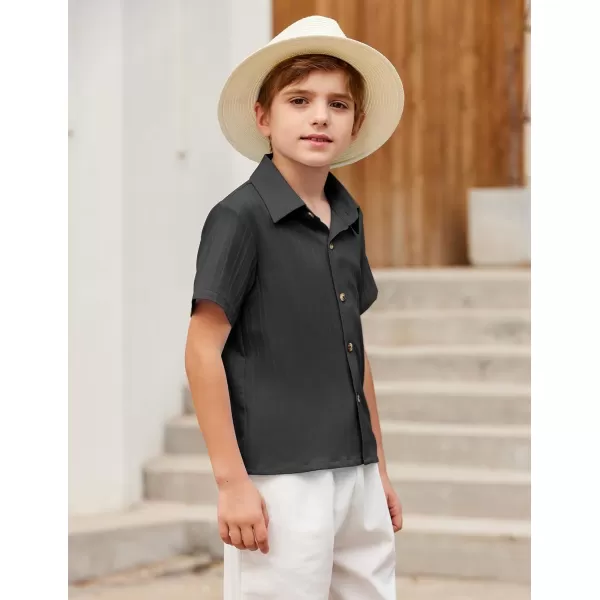 Arshiner Boys Casual Short Sleeve Button Down Shirt Collared Beach Shirt Size 3-12 Years Old