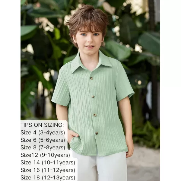 Arshiner Boys Casual Short Sleeve Button Down Shirt Collared Beach Shirt Size 3-12 Years Old