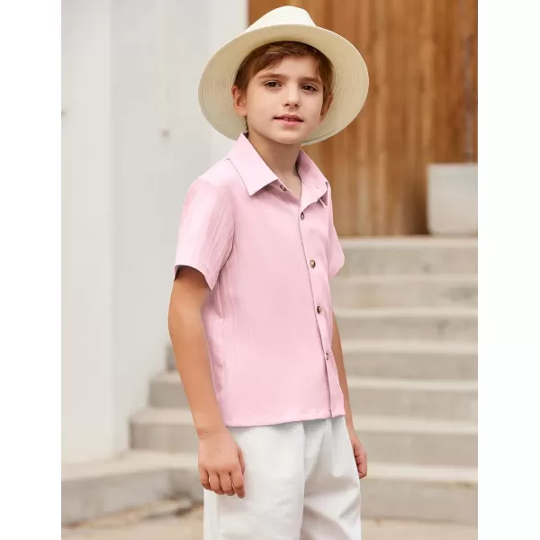 Arshiner Boys Casual Short Sleeve Button Down Shirt Collared Beach Shirt Size 3-12 Years Old