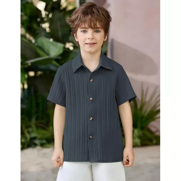 Arshiner Boys Casual Short Sleeve Button Down Shirt Collared Beach Shirt Size 3-12 Years Old