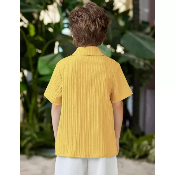 Arshiner Boys Casual Short Sleeve Button Down Shirt Collared Beach Shirt Size 3-12 Years Old