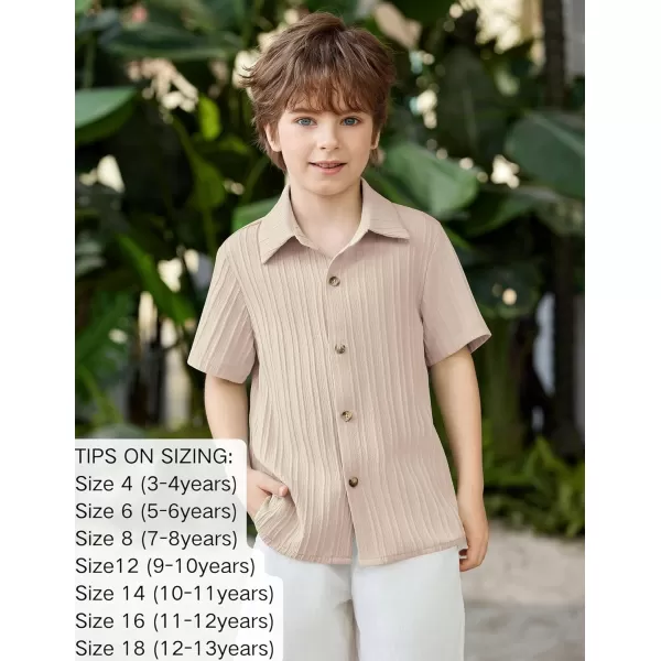 Arshiner Boys Casual Short Sleeve Button Down Shirt Collared Beach Shirt Size 3-12 Years Old