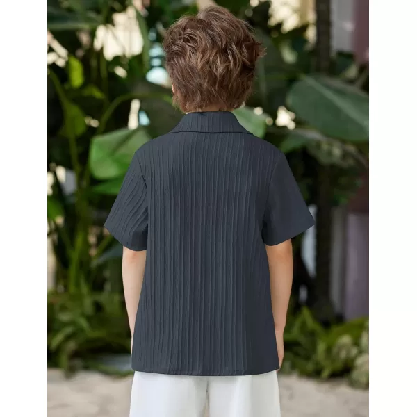 Arshiner Boys Casual Short Sleeve Button Down Shirt Collared Beach Shirt Size 3-12 Years Old