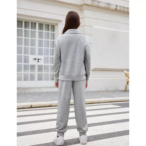 Arshiner Girls 2 Piece Outfits Sweatsuit Set Half Zip Lapel Collar Long Sleeve Sweatshirt Sweatpant Tracksuit Sets