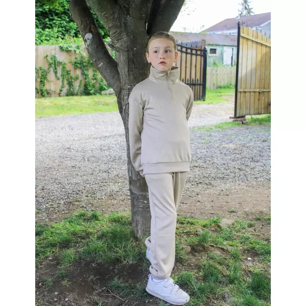 Arshiner Girls 2 Piece Outfits Sweatsuit Set Half Zip Lapel Collar Long Sleeve Sweatshirt Sweatpant Tracksuit Sets