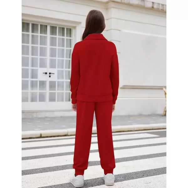 Arshiner Girls 2 Piece Outfits Sweatsuit Set Half Zip Lapel Collar Long Sleeve Sweatshirt Sweatpant Tracksuit Sets