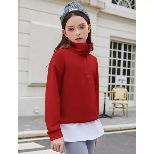 Arshiner Girls 2 Piece Outfits Sweatsuit Set Half Zip Lapel Collar Long Sleeve Sweatshirt Sweatpant Tracksuit Sets