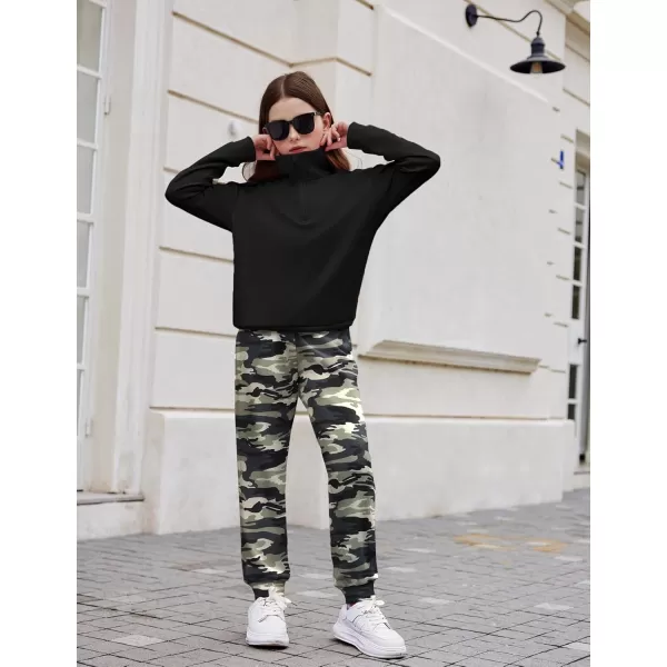 Arshiner Girls 2 Piece Outfits Sweatsuit Set Half Zip Lapel Collar Long Sleeve Sweatshirt Sweatpant Tracksuit Sets