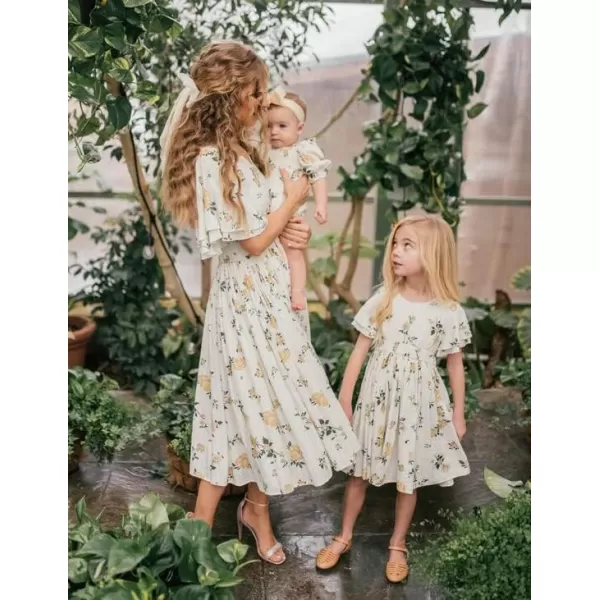 Arshiner Girl's Casual Dress Summer Scoop Neck Short Sleeve Flowy Print and Plain Sundress for Kids 4-14Y