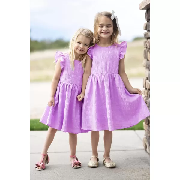 Arshiner Girls Dress Casual Ruffle Sleeveless A Line Summer Dresses with Pockets 4-12 Years