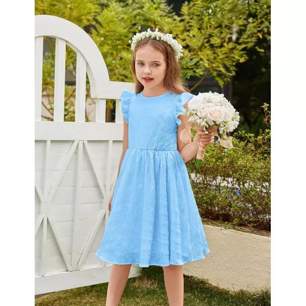 Arshiner Girls Dress Casual Ruffle Sleeveless A Line Summer Dresses with Pockets 4-12 Years