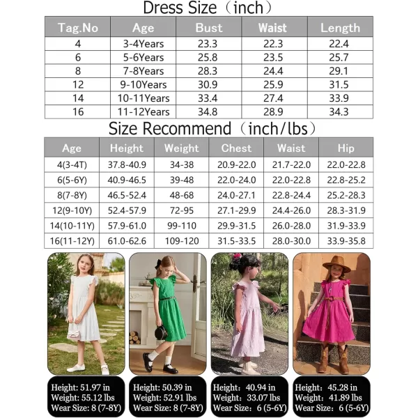 Arshiner Girls Dress Casual Ruffle Sleeveless A Line Summer Dresses with Pockets 4-12 Years