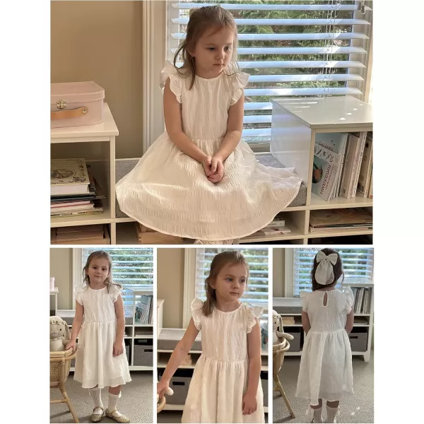 Arshiner Girls Dress Casual Ruffle Sleeveless A Line Summer Dresses with Pockets 4-12 Years