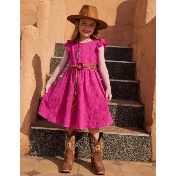 Arshiner Girls Dress Casual Ruffle Sleeveless A Line Summer Dresses with Pockets 4-12 Years