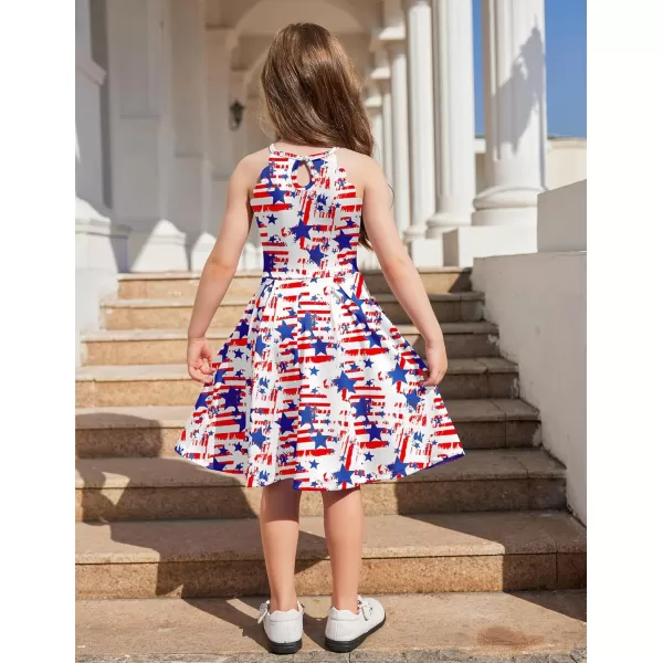 Arshiner Girls' Dress Halter Neck Summer Sundress Sleeveless Elegant A-line Pockets Party Dress
