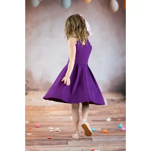 Arshiner Girls' Dress Halter Neck Summer Sundress Sleeveless Elegant A-line Pockets Party Dress