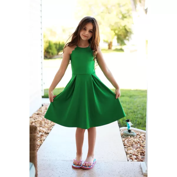 Arshiner Girls' Dress Halter Neck Summer Sundress Sleeveless Elegant A-line Pockets Party Dress