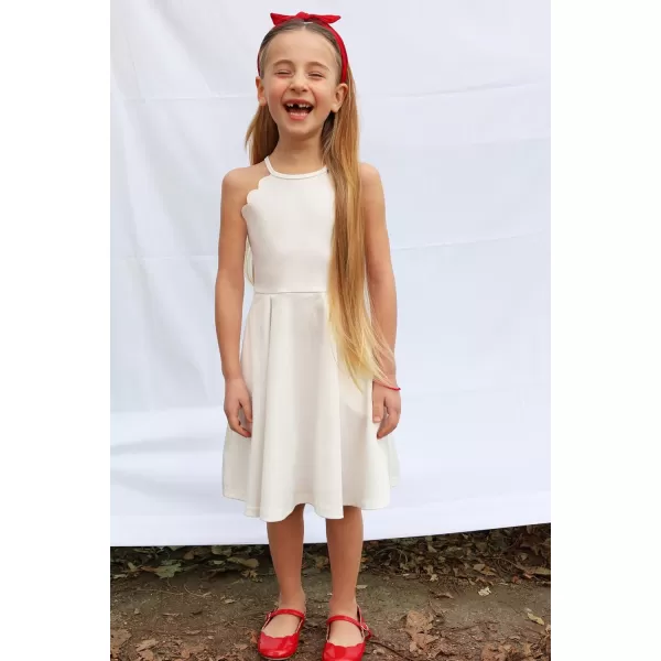 Arshiner Girls' Dress Halter Neck Summer Sundress Sleeveless Elegant A-line Pockets Party Dress