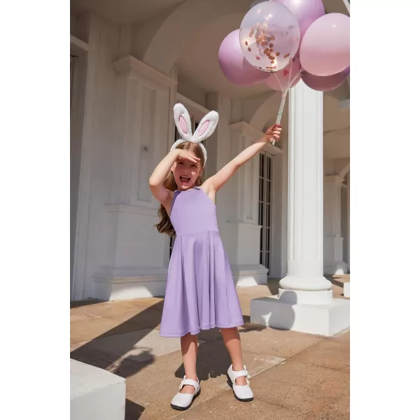 Arshiner Girls' Dress Halter Neck Summer Sundress Sleeveless Elegant A-line Pockets Party Dress