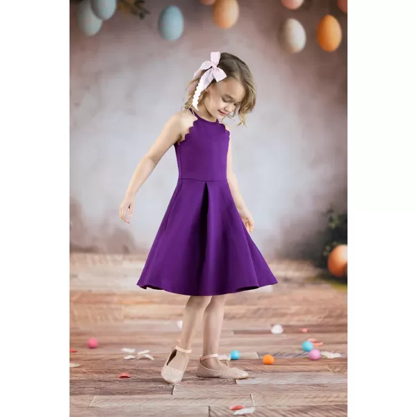 Arshiner Girls' Dress Halter Neck Summer Sundress Sleeveless Elegant A-line Pockets Party Dress