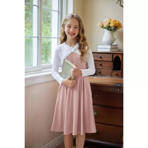 Arshiner Girls' Dress Halter Neck Summer Sundress Sleeveless Elegant A-line Pockets Party Dress