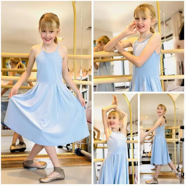 Arshiner Girls' Dress Halter Neck Summer Sundress Sleeveless Elegant A-line Pockets Party Dress
