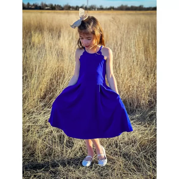 Arshiner Girls' Dress Halter Neck Summer Sundress Sleeveless Elegant A-line Pockets Party Dress