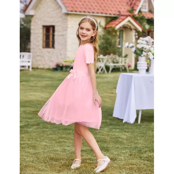 Arshiner Girls Dress Tutu Fluffy Summer Dresses Belted Wedding Party Flower Girls' Dress Size 3-11 Years
