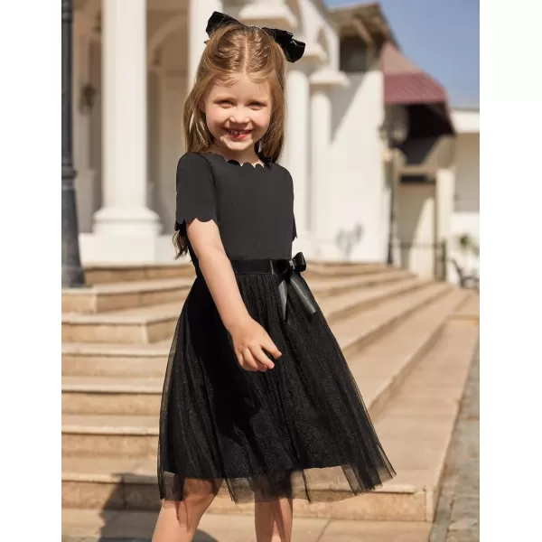 Arshiner Girls Dress Tutu Fluffy Summer Dresses Belted Wedding Party Flower Girls' Dress Size 3-11 Years