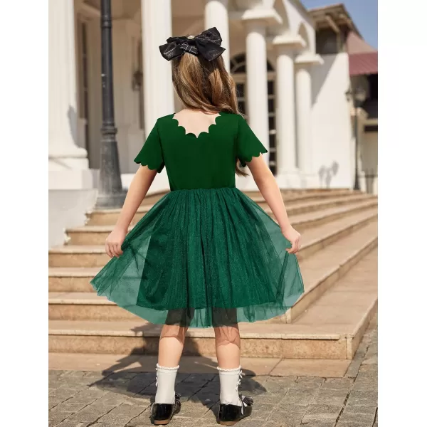 Arshiner Girls Dress Tutu Fluffy Summer Dresses Belted Wedding Party Flower Girls' Dress Size 3-11 Years