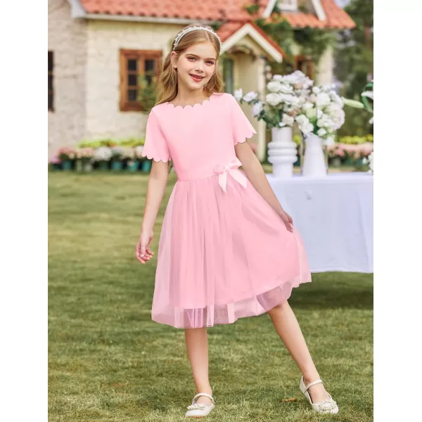 Arshiner Girls Dress Tutu Fluffy Summer Dresses Belted Wedding Party Flower Girls' Dress Size 3-11 Years