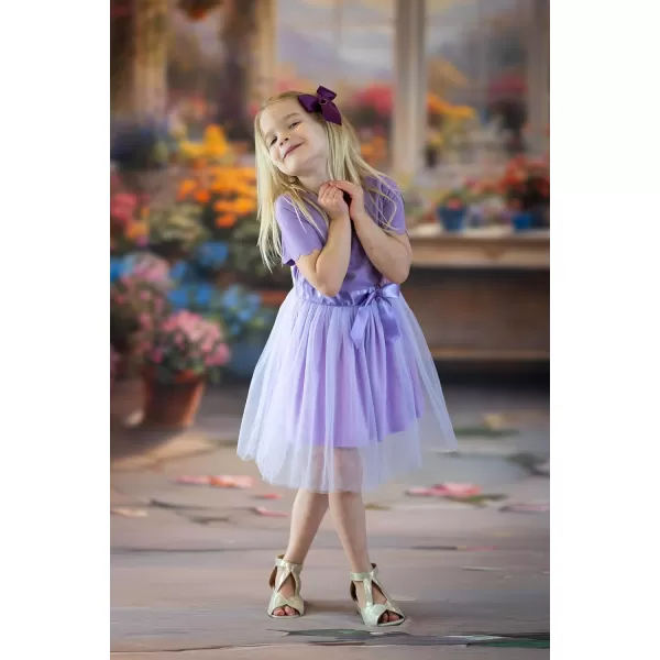 Arshiner Girls Dress Tutu Fluffy Summer Dresses Belted Wedding Party Flower Girls' Dress Size 3-11 Years