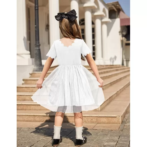 Arshiner Girls Dress Tutu Fluffy Summer Dresses Belted Wedding Party Flower Girls' Dress Size 3-11 Years
