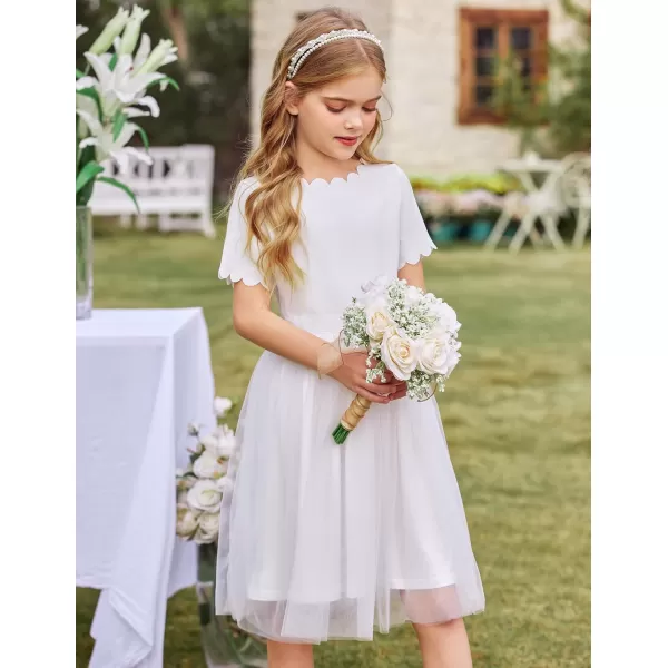 Arshiner Girls Dress Tutu Fluffy Summer Dresses Belted Wedding Party Flower Girls' Dress Size 3-11 Years