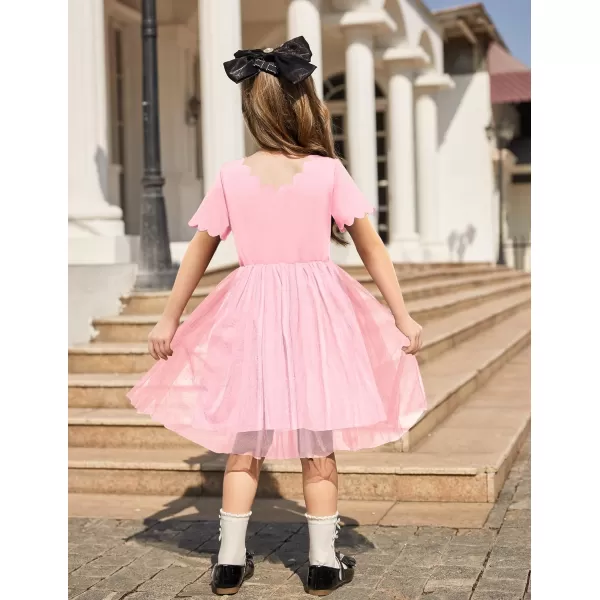 Arshiner Girls Dress Tutu Fluffy Summer Dresses Belted Wedding Party Flower Girls' Dress Size 3-11 Years