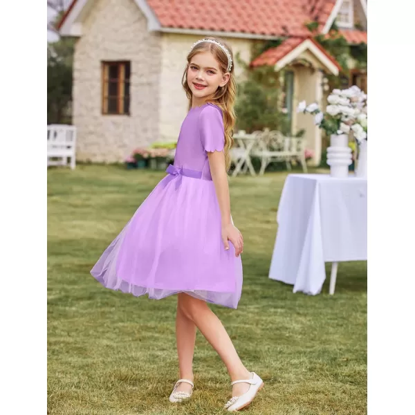 Arshiner Girls Dress Tutu Fluffy Summer Dresses Belted Wedding Party Flower Girls' Dress Size 3-11 Years