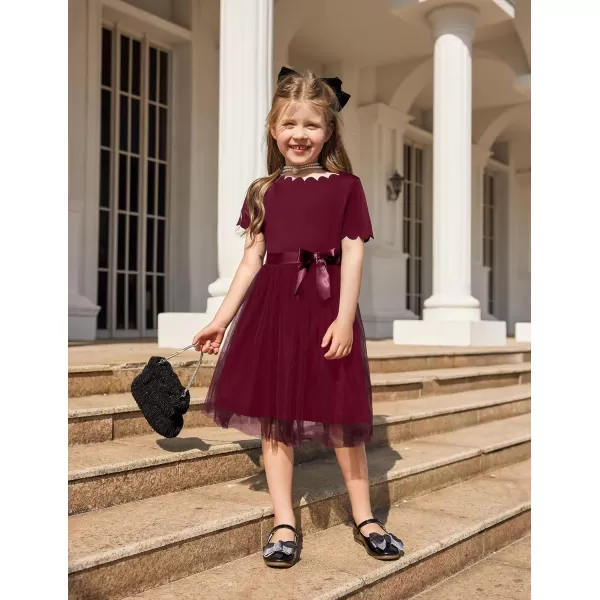 Arshiner Girls Dress Tutu Fluffy Summer Dresses Belted Wedding Party Flower Girls' Dress Size 3-11 Years