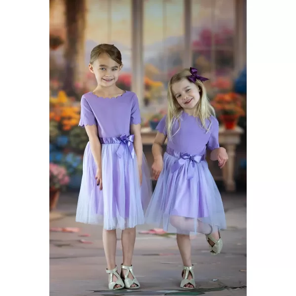 Arshiner Girls Dress Tutu Fluffy Summer Dresses Belted Wedding Party Flower Girls' Dress Size 3-11 Years