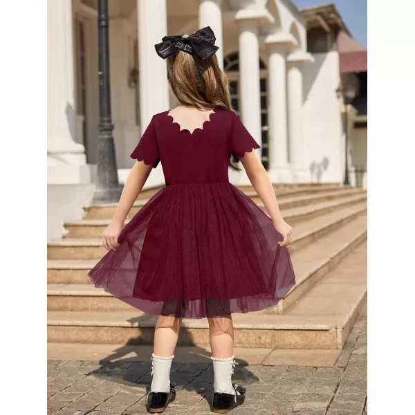 Arshiner Girls Dress Tutu Fluffy Summer Dresses Belted Wedding Party Flower Girls' Dress Size 3-11 Years