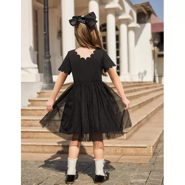 Arshiner Girls Dress Tutu Fluffy Summer Dresses Belted Wedding Party Flower Girls' Dress Size 3-11 Years