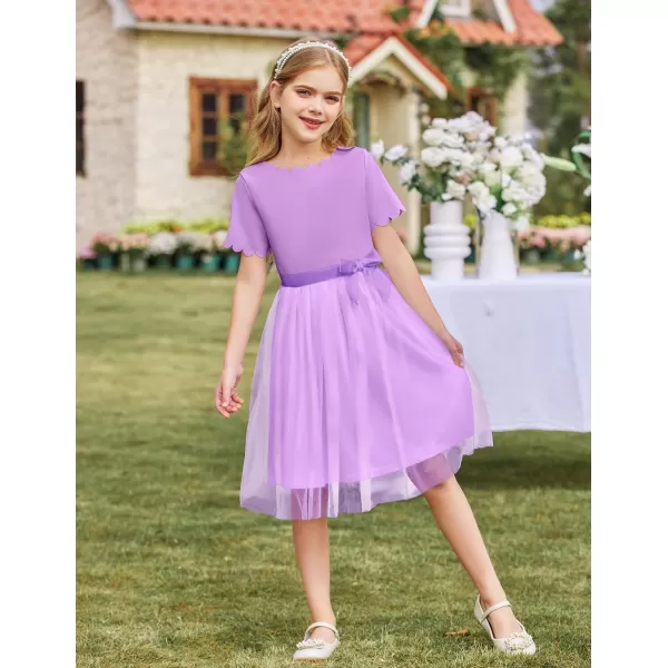 Arshiner Girls Dress Tutu Fluffy Summer Dresses Belted Wedding Party Flower Girls' Dress Size 3-11 Years