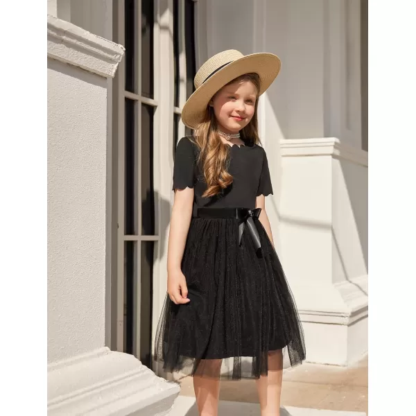 Arshiner Girls Dress Tutu Fluffy Summer Dresses Belted Wedding Party Flower Girls' Dress Size 3-11 Years