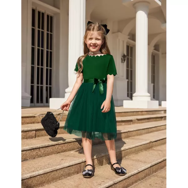 Arshiner Girls Dress Tutu Fluffy Summer Dresses Belted Wedding Party Flower Girls' Dress Size 3-11 Years