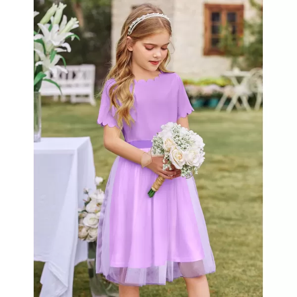 Arshiner Girls Dress Tutu Fluffy Summer Dresses Belted Wedding Party Flower Girls' Dress Size 3-11 Years